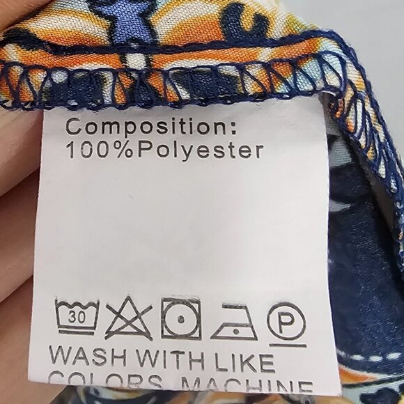 Kimono Blue Orange Boho Open Hippie Gypsy Festival Floral OSFA - Picture 9 of 10